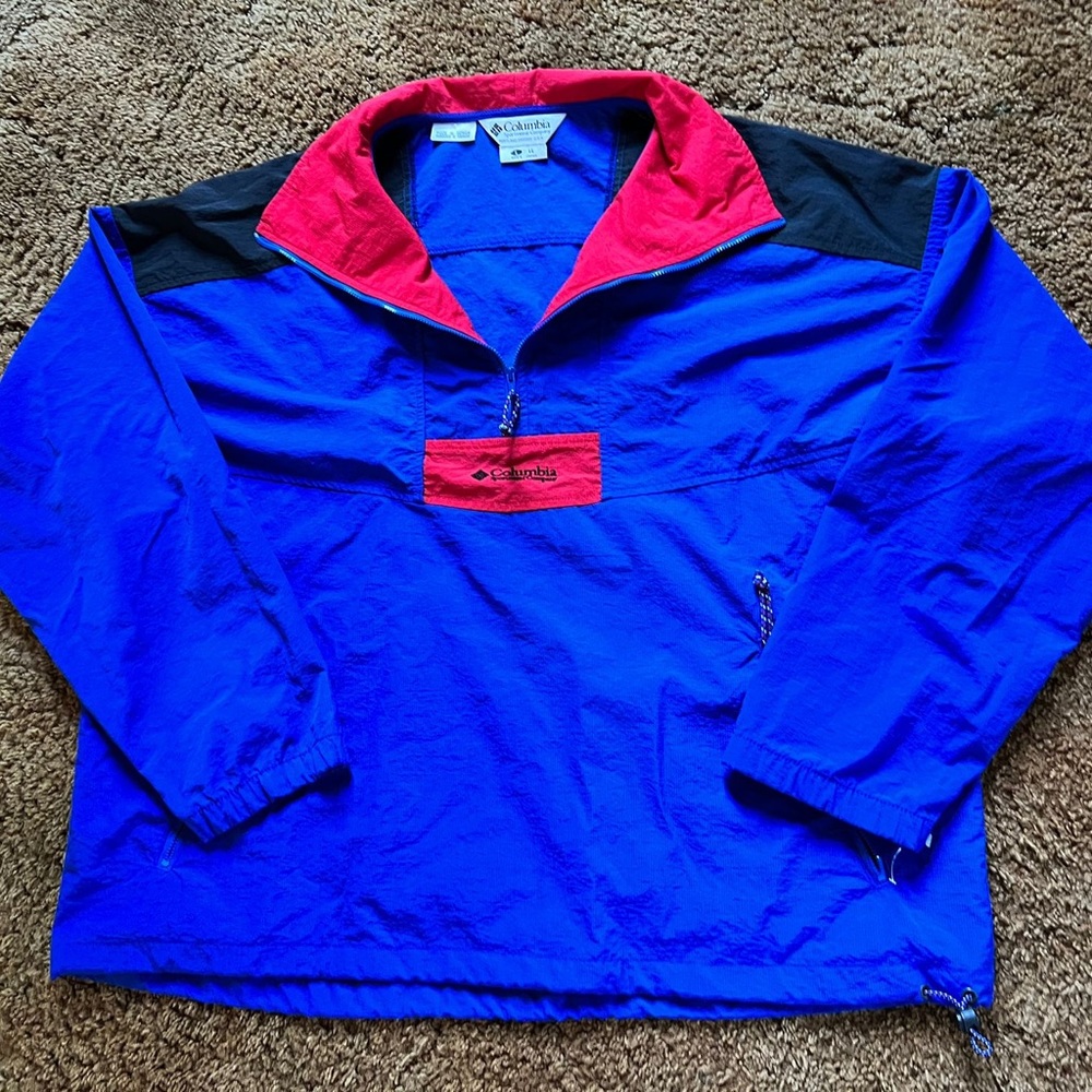 Columbia Radial Sleeve Color Block 80's Windbreaker Jacket Men's Large L VTG